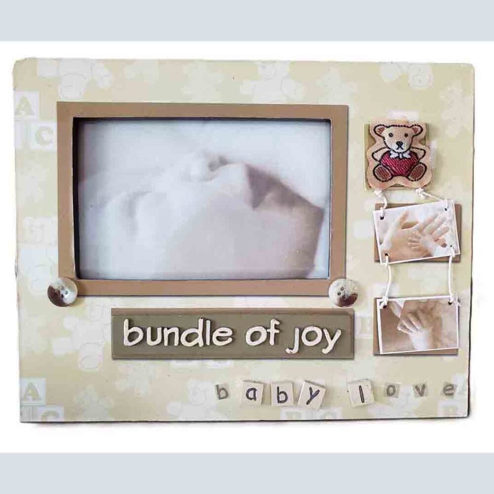Hallmark Bundle of Joy Baby Love Photo Frame Holds 5.5" X 3 5/8"